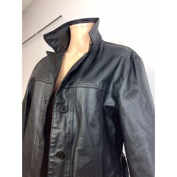The J Collection Leather Jacket Coat Womens Medium - Picture 5 of 8